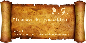 Miserovszki Fausztina névjegykártya
